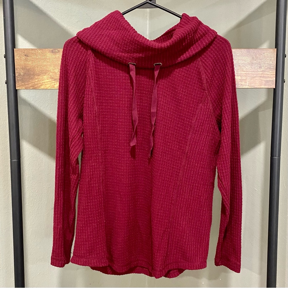 Croft & Barrow burgundy cowl neck top S